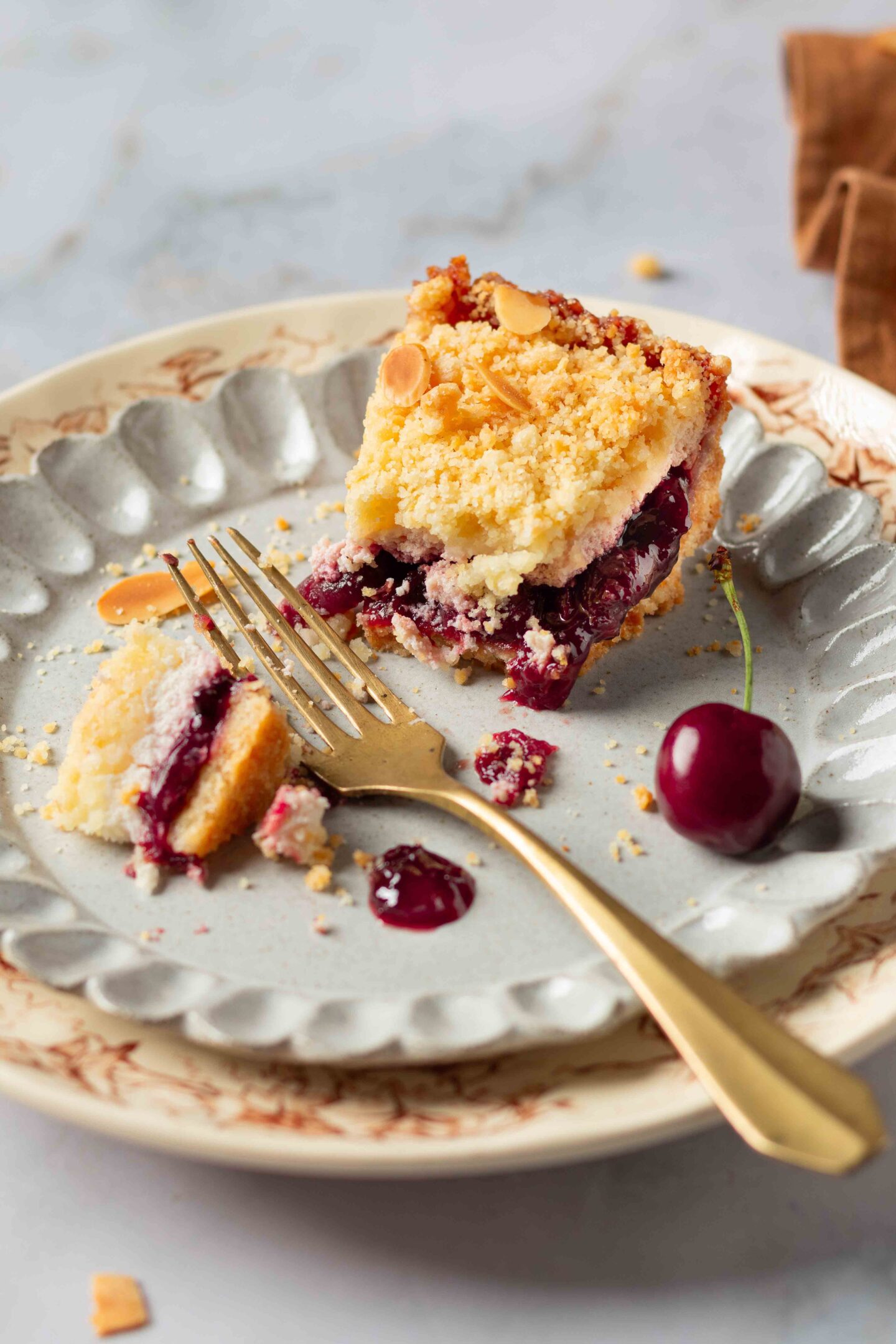 sbriciolata ciliegie e ricotta