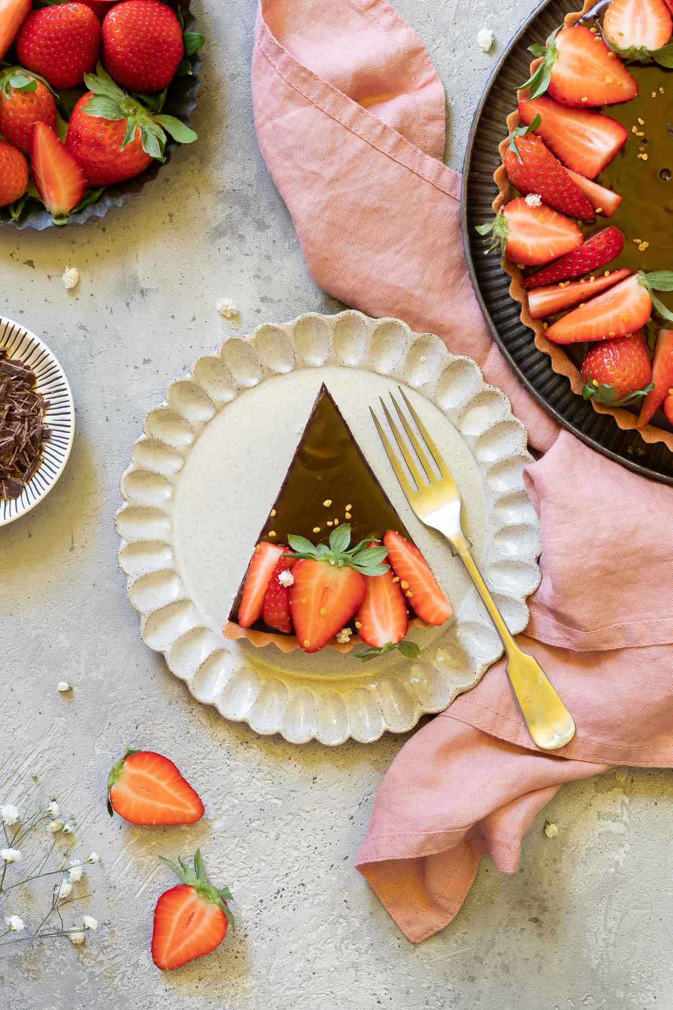 Crostata al cioccolato con fragole